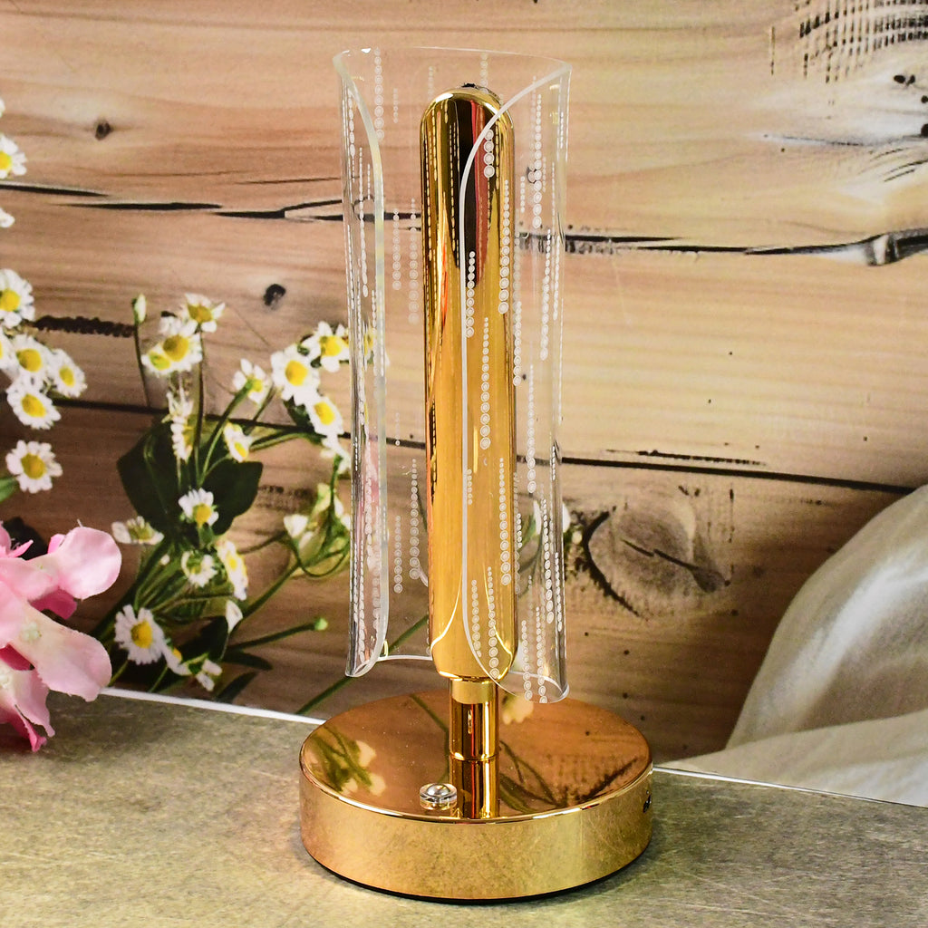 Luxury Tall Cylinder Shape Crystal Table Lamp (1 Pc)