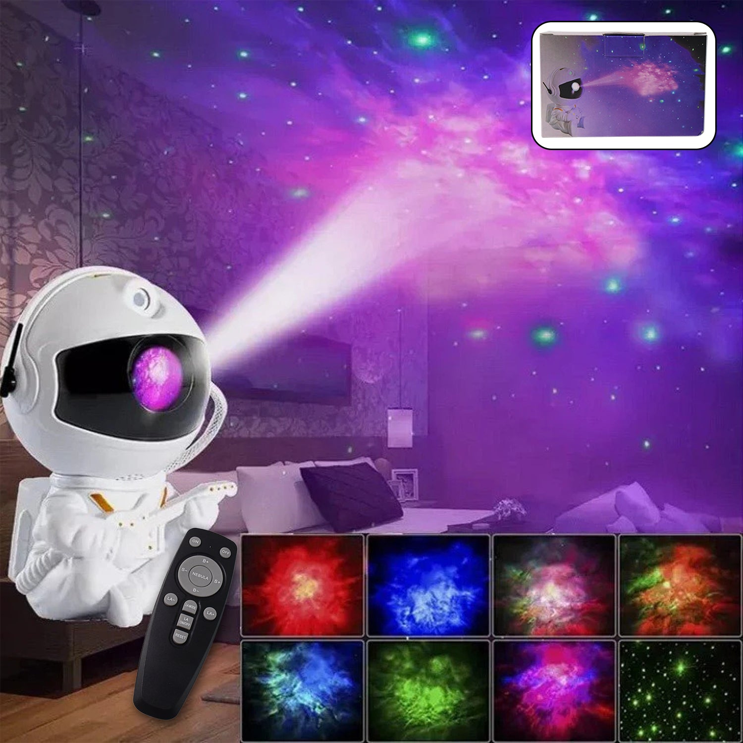 Premium Astronaut Galaxy Projector Night Light With Remote Control