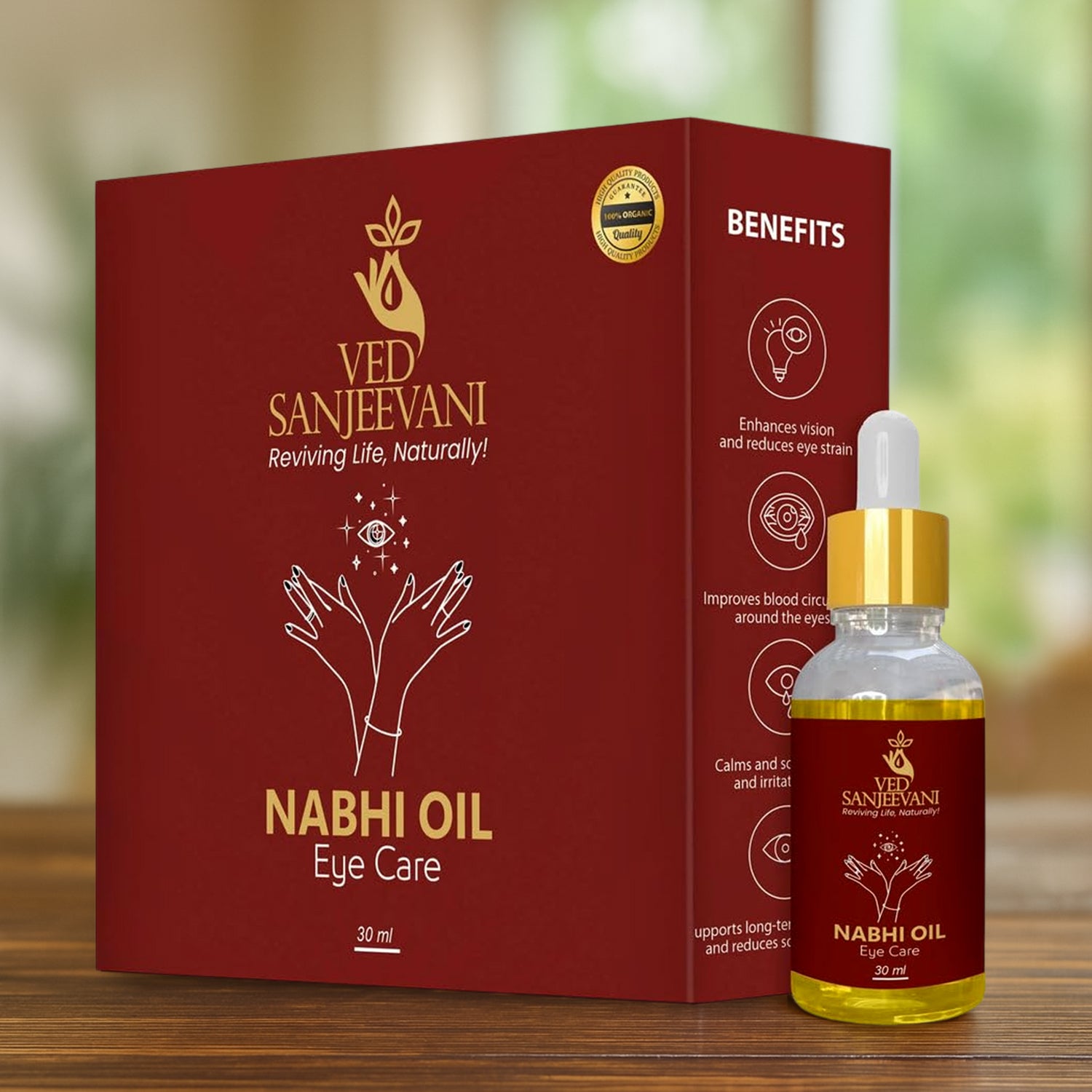 Ved Sanjeevani 100 Organic Ayurvedic Nabhi Oil For Eye Care (30ml  1 Pc)